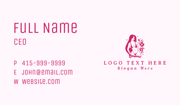 Sexy Woman Bathing Suit Business Card Design Image Preview