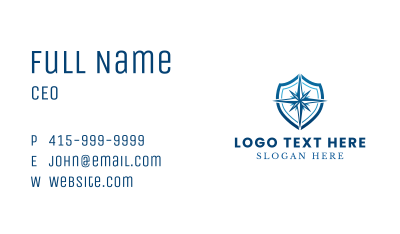 Premium Compass Shield Business Card Image Preview