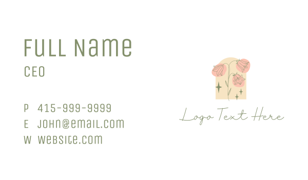 Dainty Sparkly Flower Business Card Design Image Preview