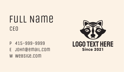 Raccoon Animal Mascot Business Card Image Preview
