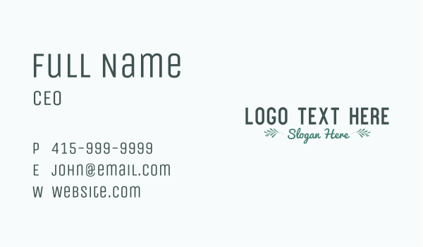 Eco Leaves Wordmark Business Card Design Image Preview