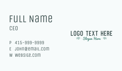 Eco Leaves Wordmark Business Card Image Preview