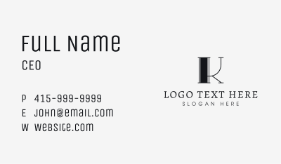 Classic Letter K Business Card Image Preview