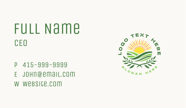 Landscape Farming Agriculture Business Card Design Image Preview