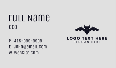 Black Bat Origami Business Card Image Preview