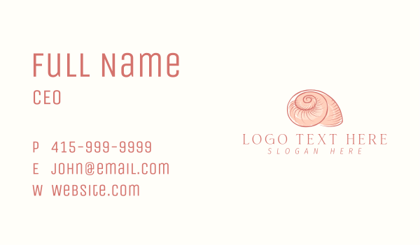 Seashell Snail Shell Business Card Design Image Preview