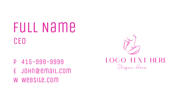 Woman Body Leaves Business Card Design Image Preview