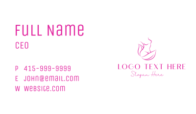 Woman Body Leaves Business Card Image Preview
