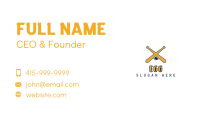Yellow X Mountain Bat Business Card Image Preview