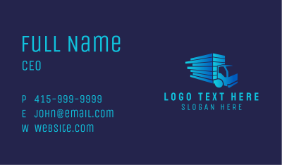 Blue Logistics Truck Business Card Image Preview