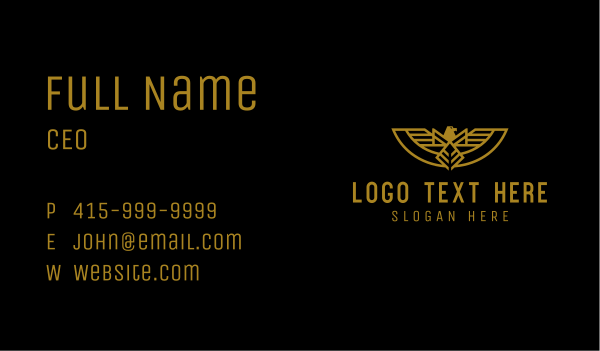 Gold Eagle Sigil Business Card Design Image Preview