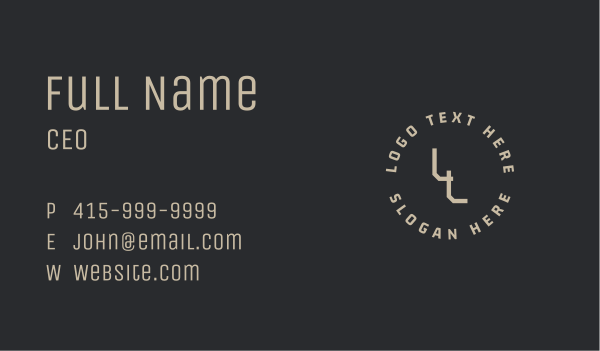 Masculine Round Lettermark Business Card Design Image Preview