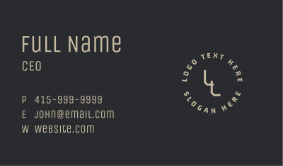 Masculine Round Lettermark Business Card Image Preview