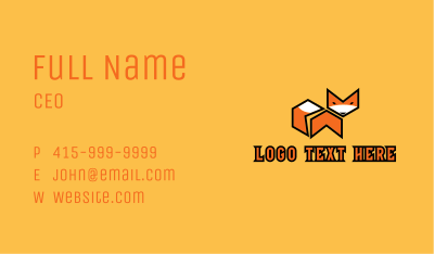 Orange Geometric Fox  Business Card Image Preview