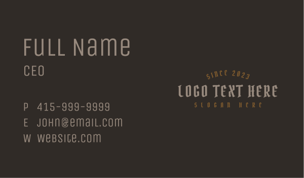 Pirate Gothic Wordmark Business Card Design Image Preview