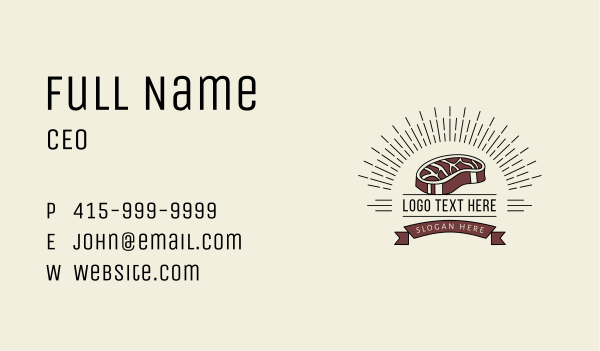 Red Meat Ingredient Business Card Design Image Preview