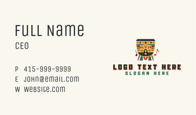 Native Drum Percussion Business Card Image Preview