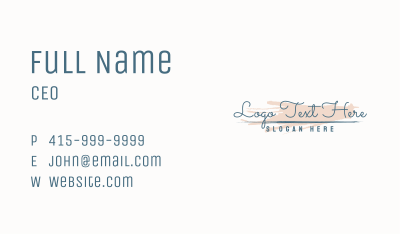 Cursive Signature Wordmark Business Card Image Preview