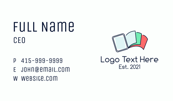 Digital Book Pages Business Card Design Image Preview