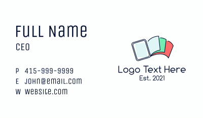 Digital Book Pages Business Card Image Preview
