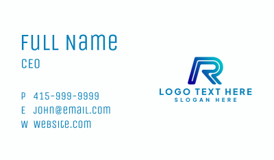 Generic Company Letter R Business Card Image Preview