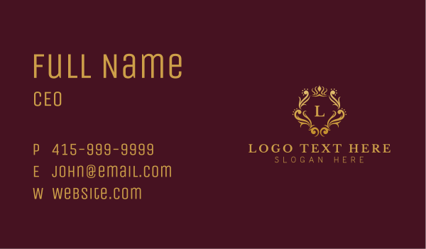Luxe Crown Lettermark Business Card Design Image Preview