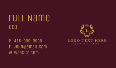 Luxe Crown Lettermark Business Card Image Preview