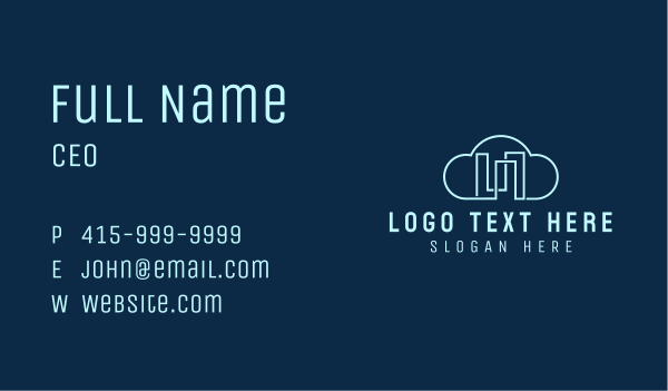 Cloud City Buildings Business Card Design Image Preview