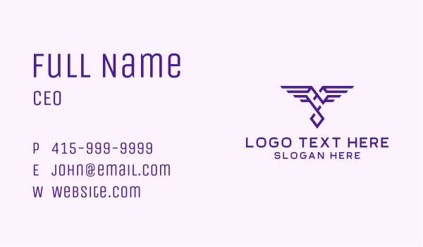 Heart Wings Crest Business Card Design Image Preview