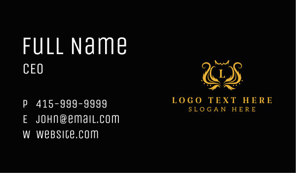 Luxury Crest Crown Business Card Design Image Preview
