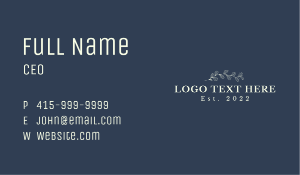 Luxury Floral Wordmark Business Card Design Image Preview