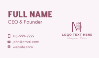 Rose Makeup Letter M Business Card Design