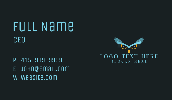 Night Owl Bird Business Card Design Image Preview