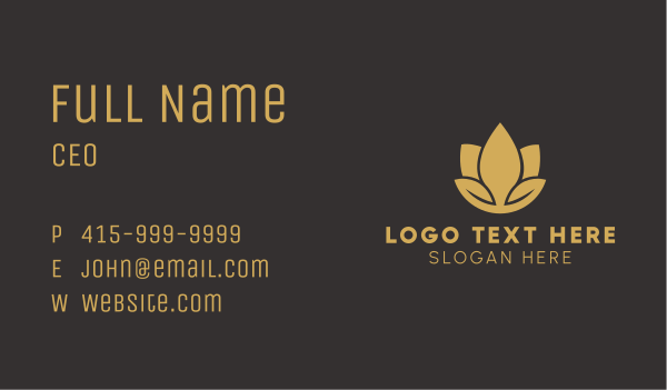 Gold Spa Lotus  Business Card Design Image Preview