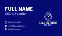 White Stopwatch Outline  Business Card Image Preview