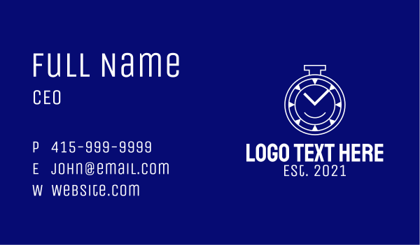 White Stopwatch Outline  Business Card Design Image Preview