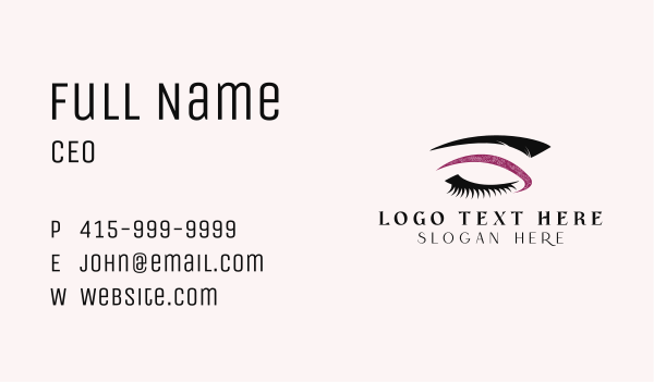 Glitter Eye Makeup Business Card Design Image Preview