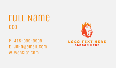Wild Lion Flame Business Card Image Preview