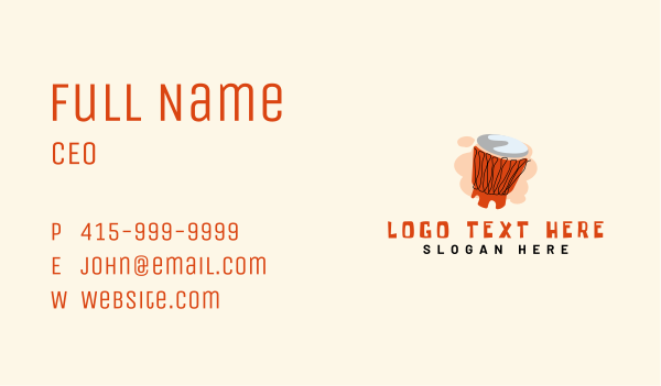 Ashiko Tribal Drum Business Card Design Image Preview