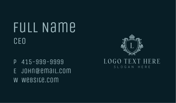 Royalty Shield Wreath Business Card Design Image Preview