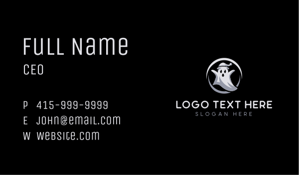 Haunted Ghost Hat Business Card Design Image Preview