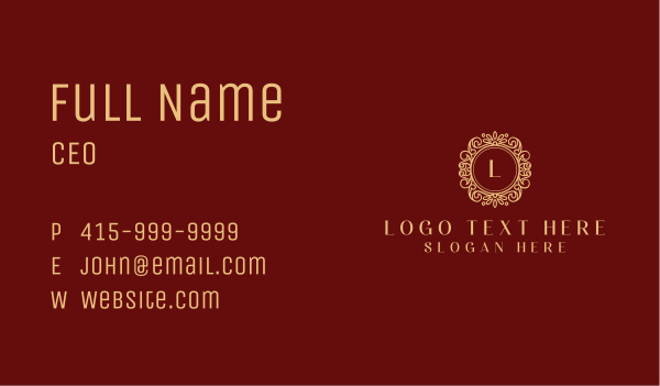 Golden Ornamental Boutique Business Card Design Image Preview