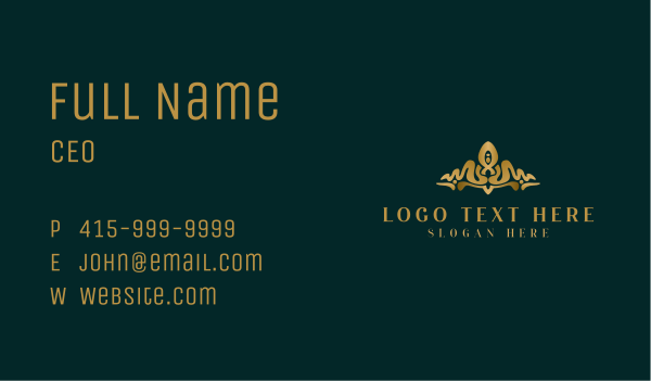 Royal Gold Crown Business Card Design Image Preview