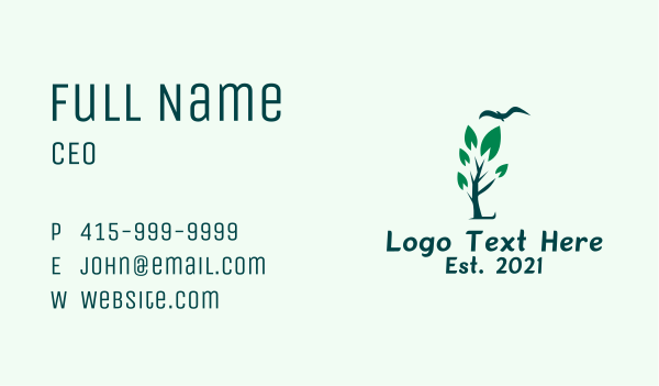 Nature Tree Bird Business Card Design Image Preview