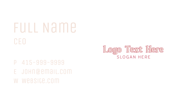 Cute Quirky Wordmark Business Card Design Image Preview