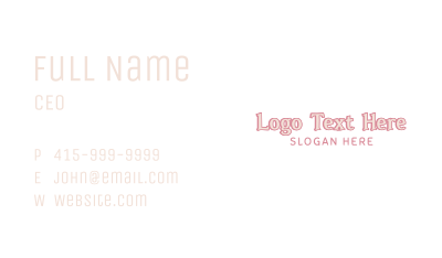 Cute Quirky Wordmark Business Card Image Preview