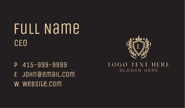 Premium Shield Crown  Business Card Design Image Preview