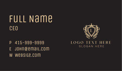 Premium Shield Crown  Business Card Image Preview