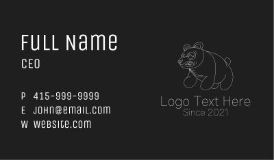 Angry White Panda Business Card Image Preview