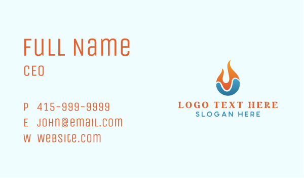 Ice Fire Hvac Business Card Design Image Preview
